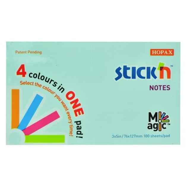 Hopax Magic notes autoadeziv 76x127mm 100 file 4 culori pastel