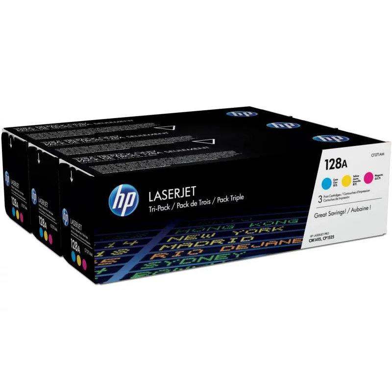 HP Multipack 3 tonere originale 128A C/Y/M 3 x 1300 pag (CF371AM) 
