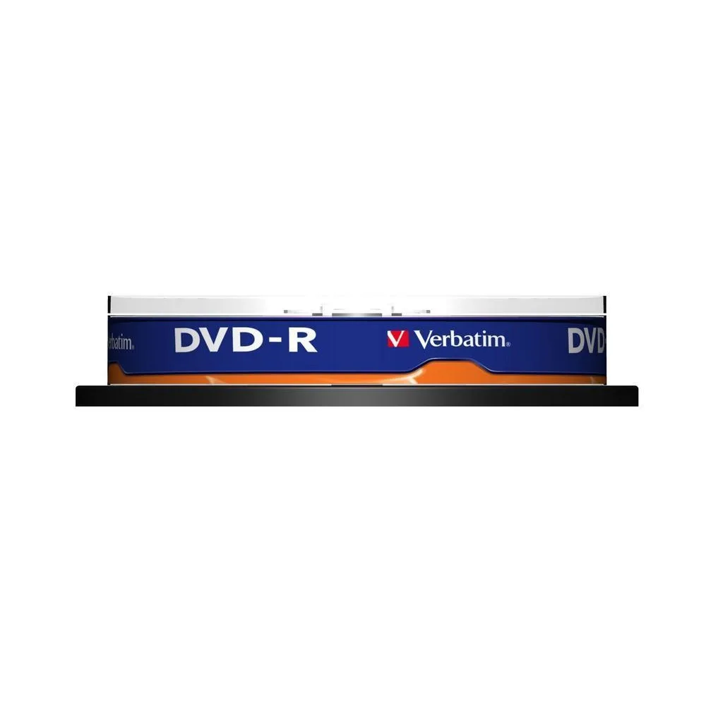 Verbatim Set 10 buc, DVD-R, 16x, 4.7GB, 120min, matt silver angle
