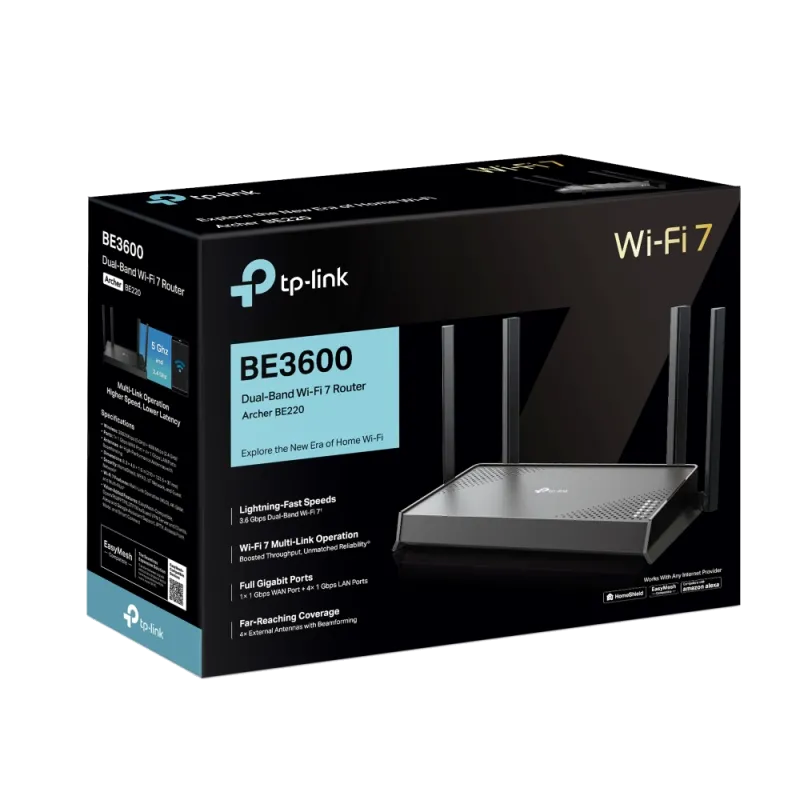TP-Link ARCHER BE220 Router Wi-Fi 7 Dual-Band BE3600 