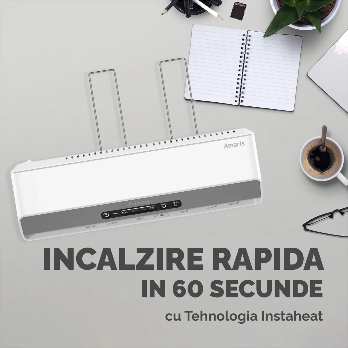 Fellowes Laminator A3 Amaris 175mic 320mm 800mm/min 6role lifestyle