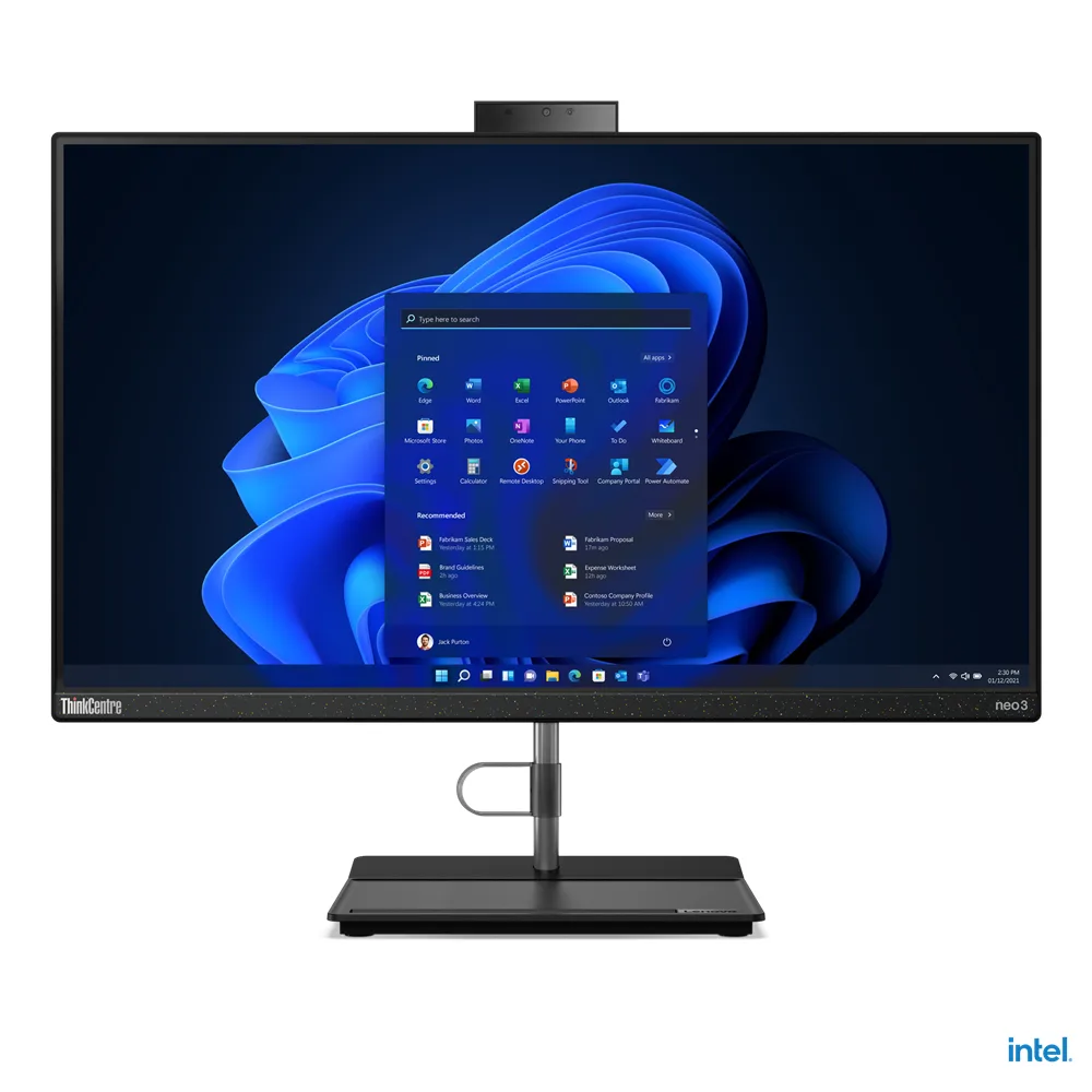 Lenovo ThinkCentre neo 30a 24 AiO i3-1220P 8GB 512GB DOS angle