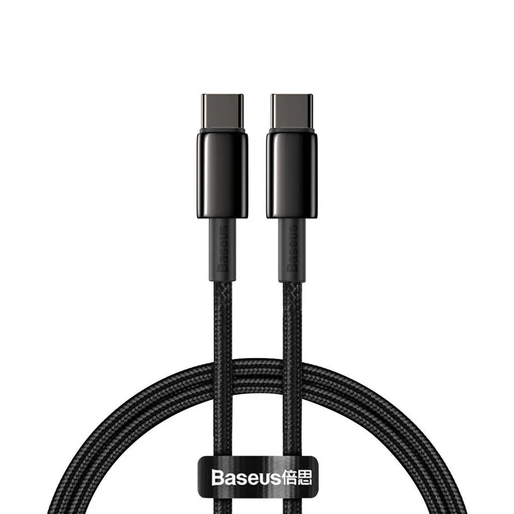 Baseus Cablu Tungsten Gold USB-C la USB-C 100W 2m negru