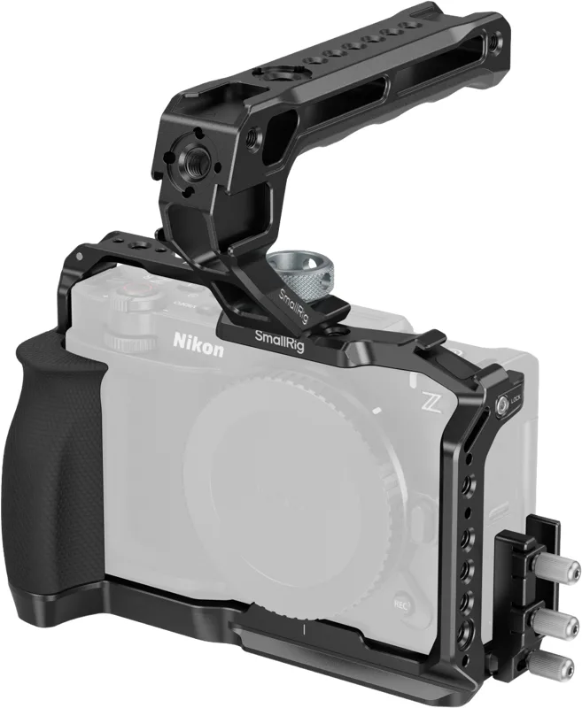 SmallRig Kit cage Nikon ZR 5647, maner superior, Arca-Swiss, clema cablu
