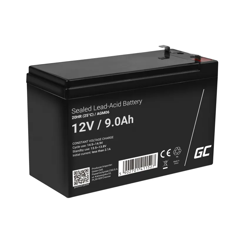 Green Cell Acumulator VRLA AGM 12V/ 9AH, dimensiuni 151x65x95 mm, terminal F2/T2