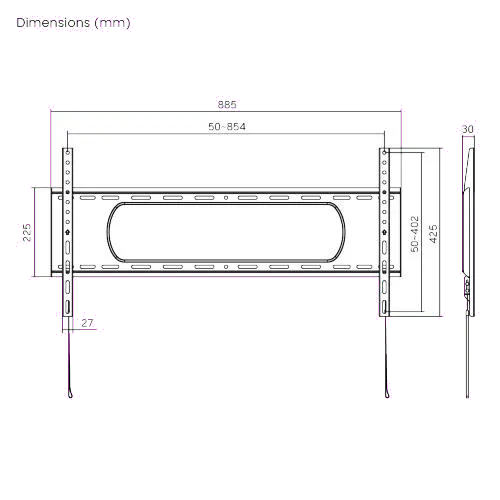 Serioux TV73-48F Suport TV de perete fix pentru diplay-uri de 43-90inch max 80Kg 