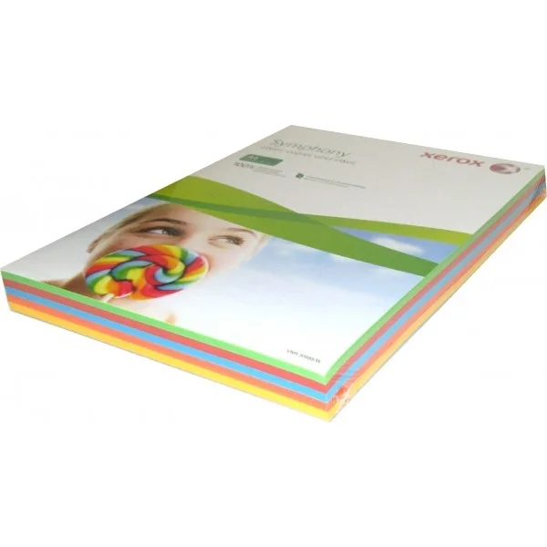 Xerox Hartie colorata A4 80g/mp mix 5 culori intense, 250 coli