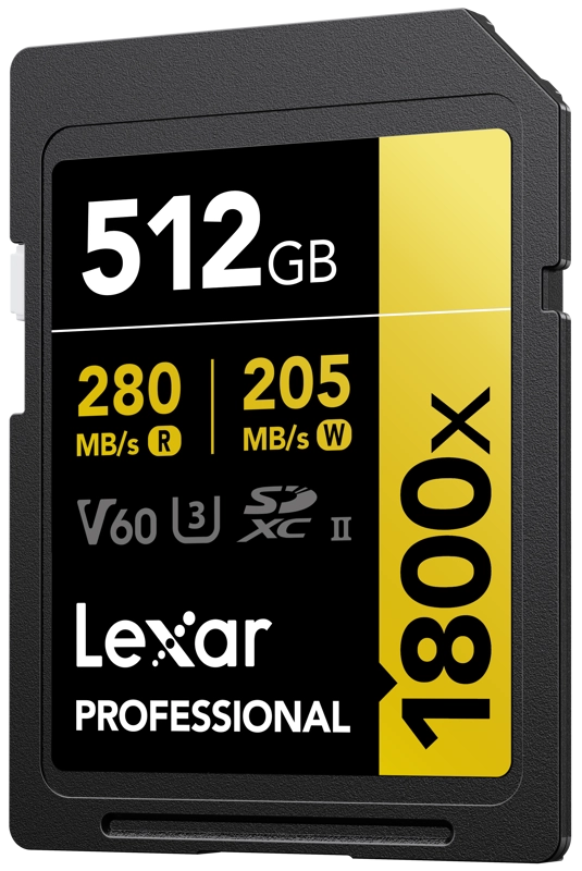 Lexar SDXC Pro 1800x U3 UHS-II R280/W210 (V60) 512GB 
