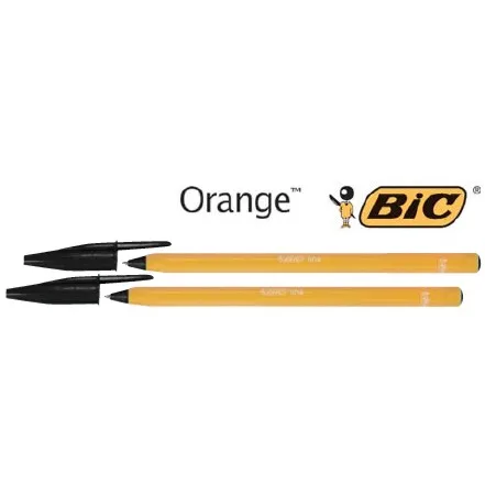 BIC Pix corp orange varf fin 0.8mm, mina neagra