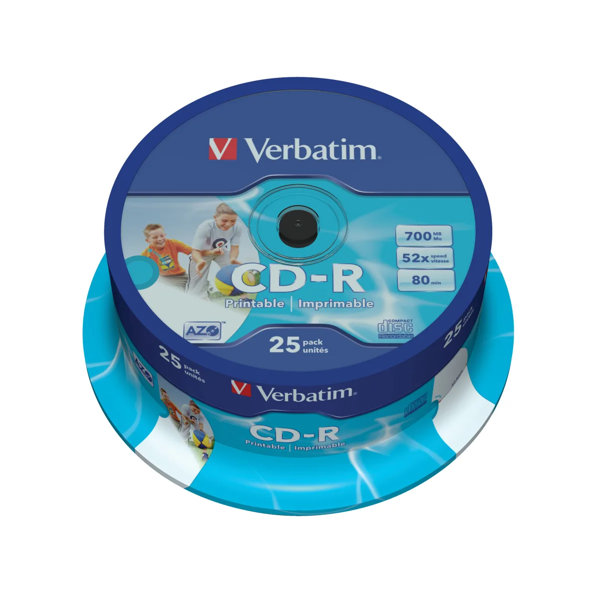 Verbatim Set 25 buc, CD-R 700MB, 52x, Wide Inkjet Printable