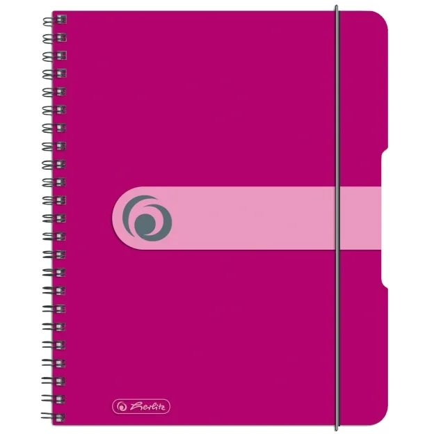 Herlitz Caiet A4 matematica spirala 80 file 80g, 4 perf, magenta