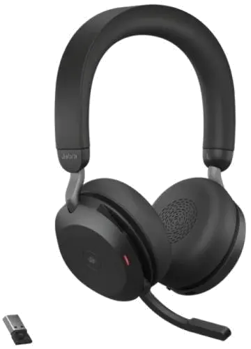 Jabra Casca EVOLVE2 75 MS fara fir, Binaural, On-Ear, USB-A via Link 380a, Black