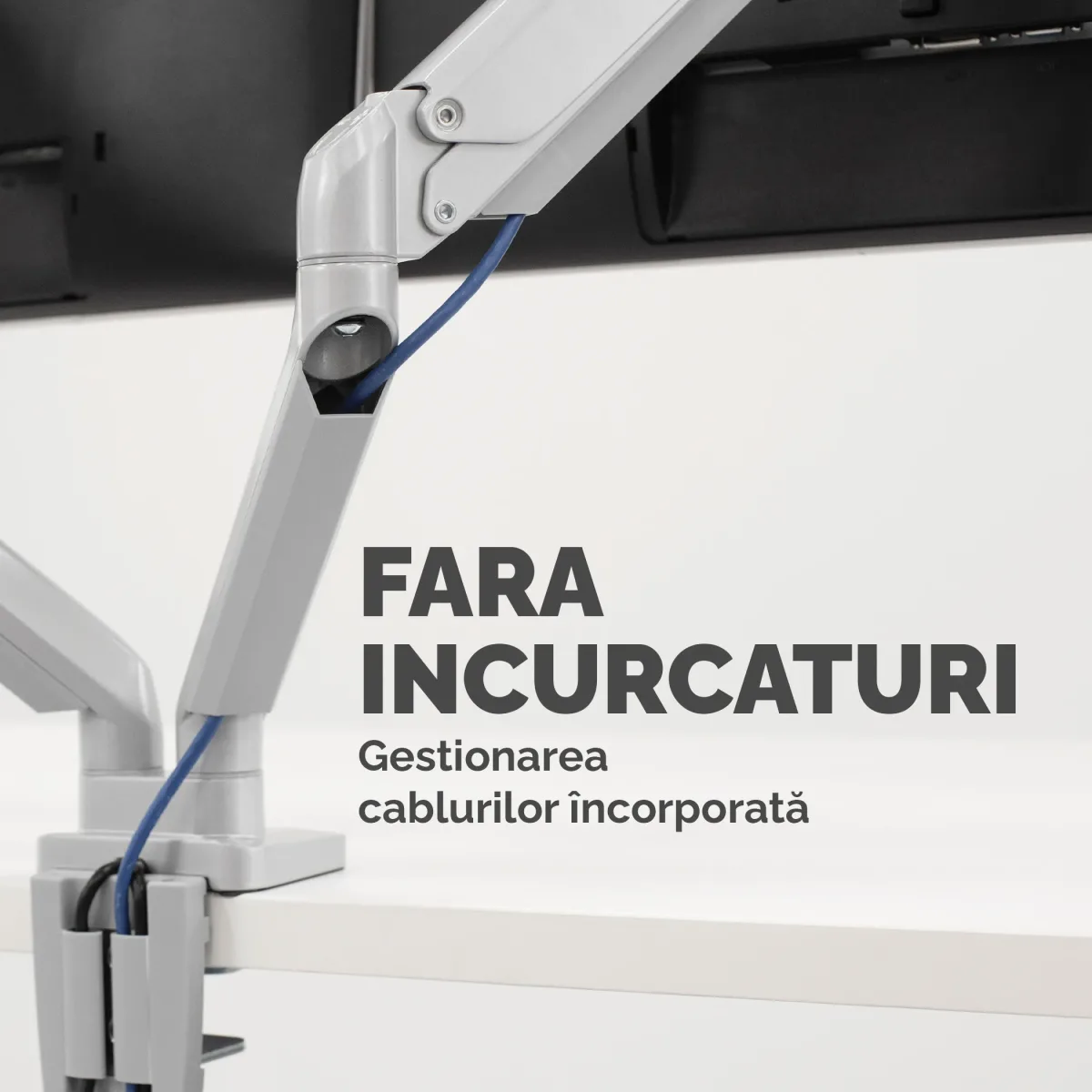 Fellowes Platinum Series Dual Monitor Arm Silver brat dublu pentru monitor lifestyle