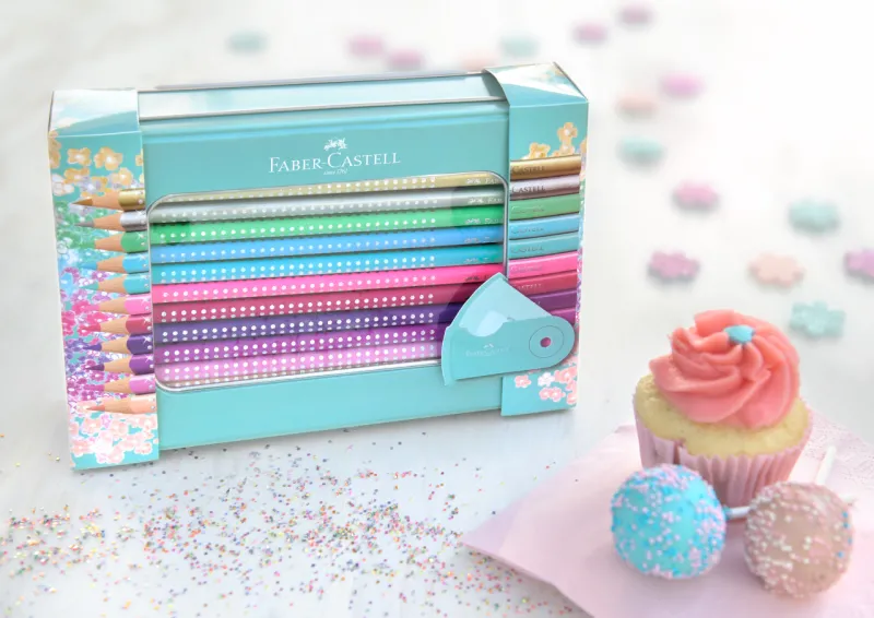Faber-Castell Set Sparkle 20 creioane colorate cu ascutitoare sleeve lifestyle