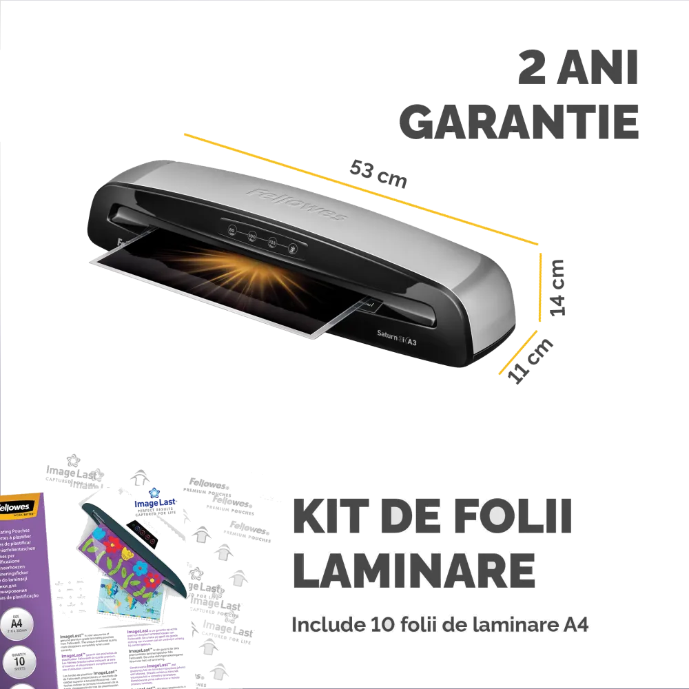 Fellowes Laminator A3 Saturn3i 125mic 320mm 300mm/min InstaHeat 