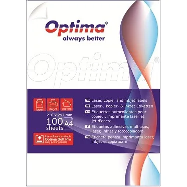Optima Etichete autoadezive CD 2/A4 D117mm 100 coli