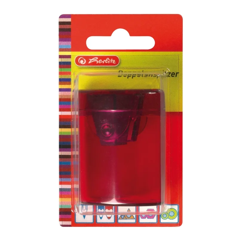 Herlitz Ascutitoare dubla ovala cu container translucid