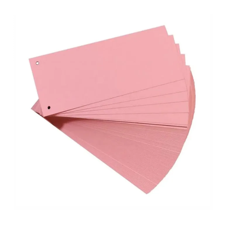 Office Separatoare carton biblioraft 100x240mm roz, set 100