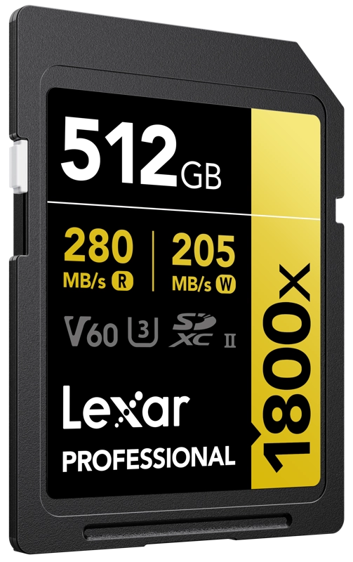 Lexar SDXC Pro 1800x U3 UHS-II R280/W210 (V60) 512GB 