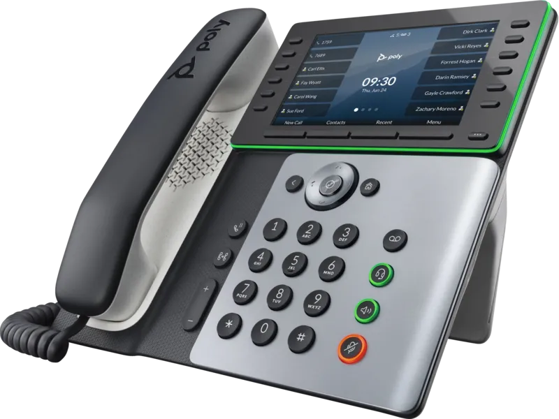 HP Poly Edge E500 IP Phone and PoE-enabled