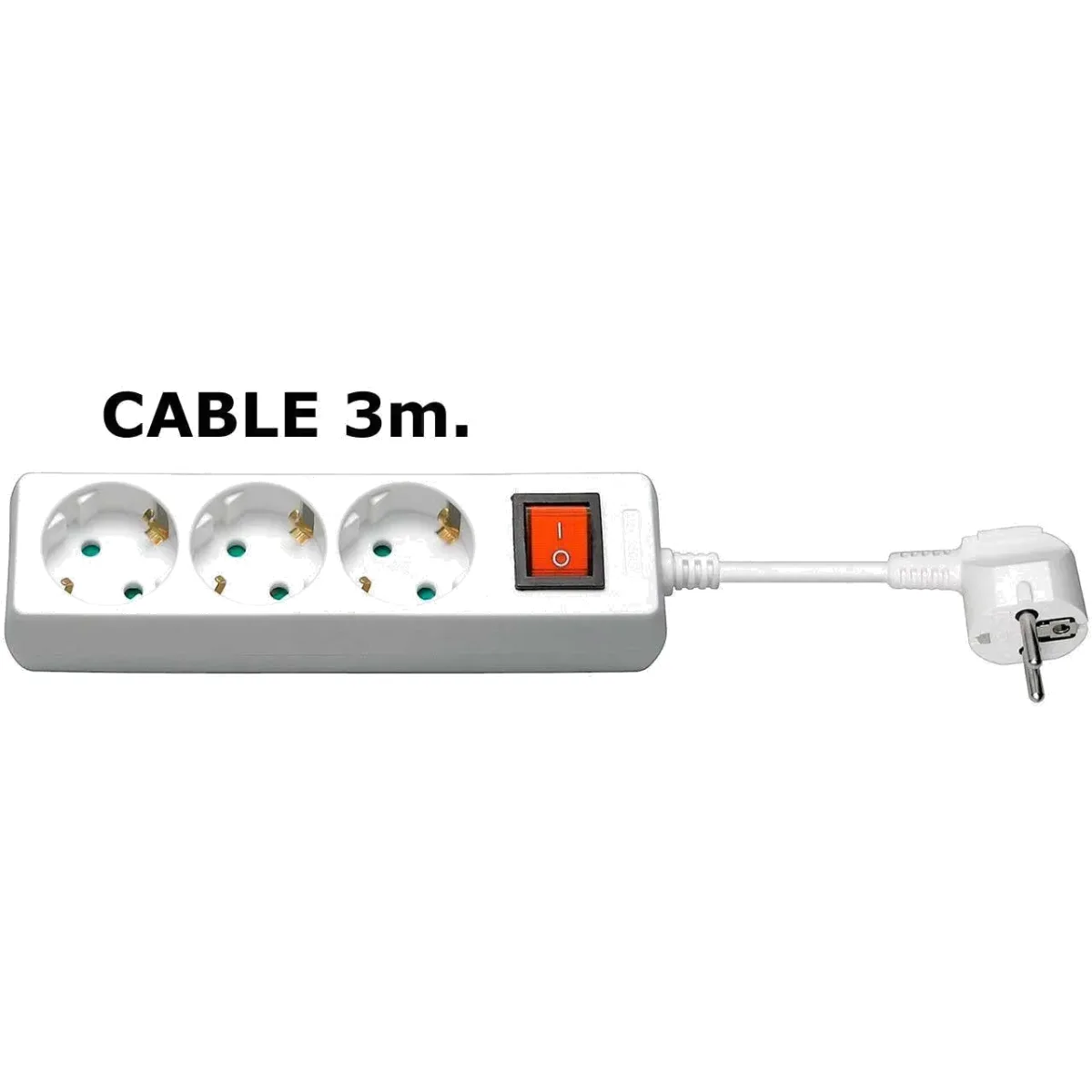 MicroConnect Prelungitor 3 prize Schuko 3m cu intrerupator alb