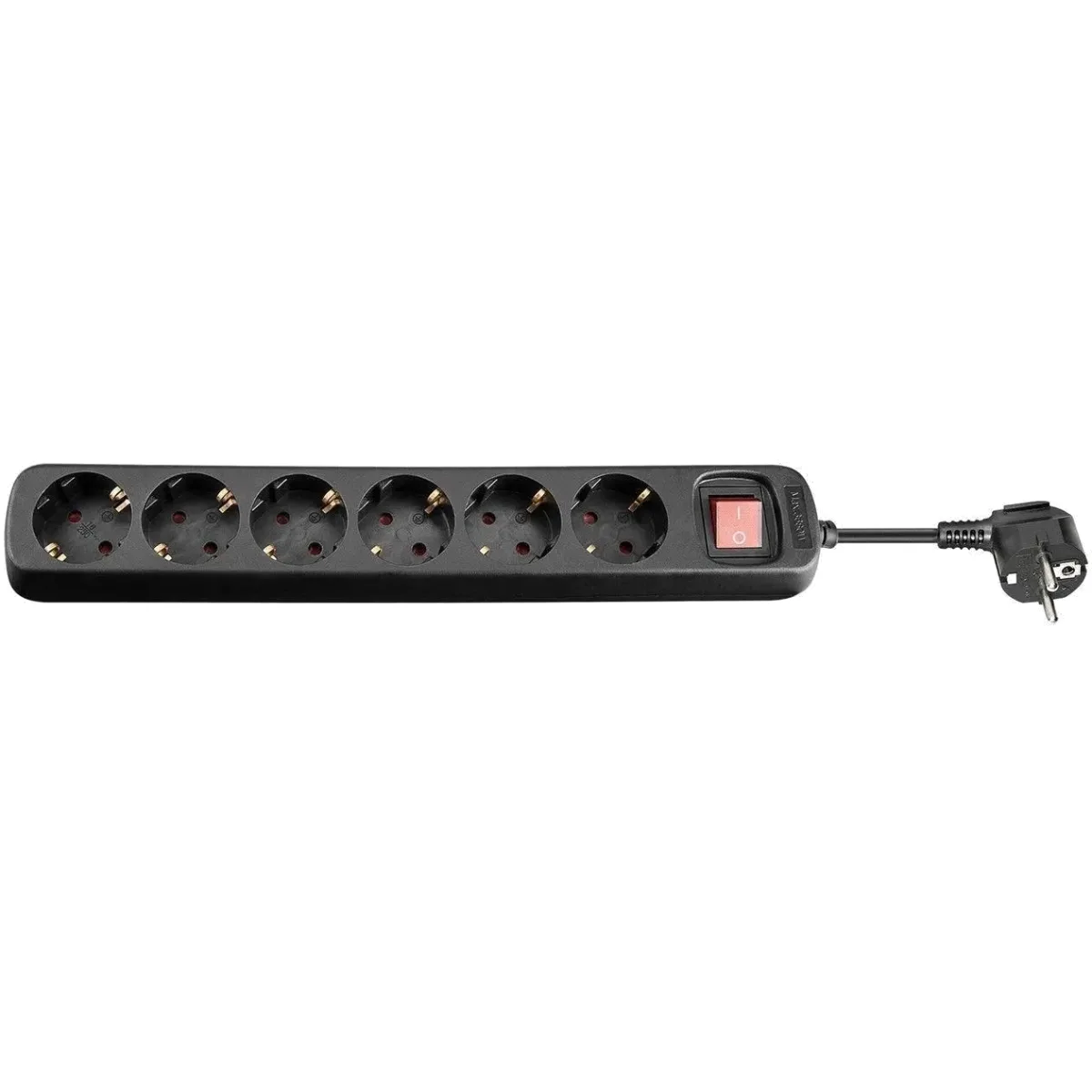 MicroConnect Prelungitor 6 prize Schuko 1.8m cu intrerupator negru