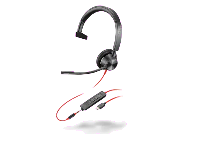 HP Poly Casca Blackwire 3315 cu fir, Monoaural, On-Ear, conectare USB-C/USB-A, Jack 3.5mm 