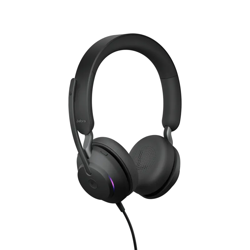 Jabra Evolve2 40 SE MS cu fir, Binaural, On-Ear, conectare USB-C/USB-A 