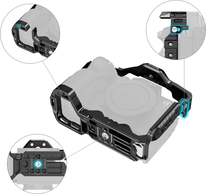 SmallRig Advanced Cage Kit 3669D Sony A7R V, A7 IV si A7S III, 2 manere 