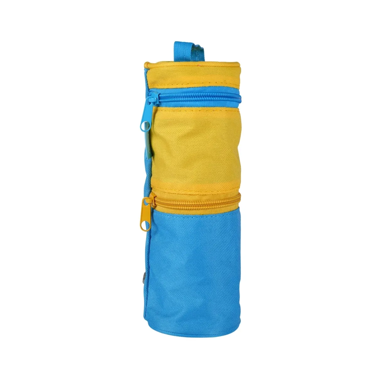 Herlitz Penar etui rotund cu 2 fermoare, albastru/galben