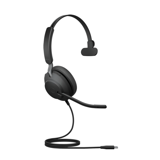 Jabra Evolve2 40 SE UC cu fir, Monoaural, On-Ear, conectare USB-C