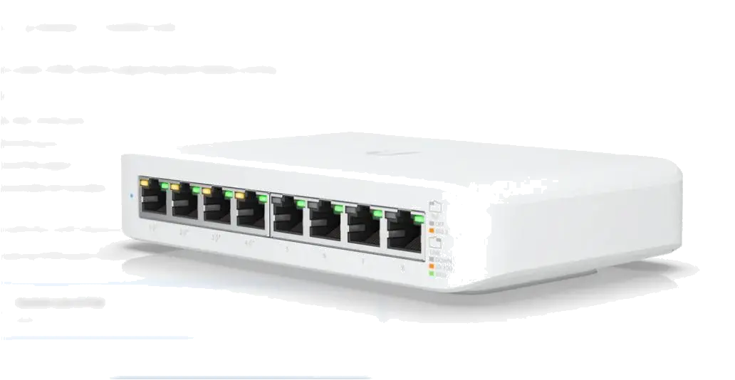 Ubiquiti UniFi 8 port switch USW-LITE-8-POE 8 x 10/100/1000 Mbe RJ 45 ports 4 x POE