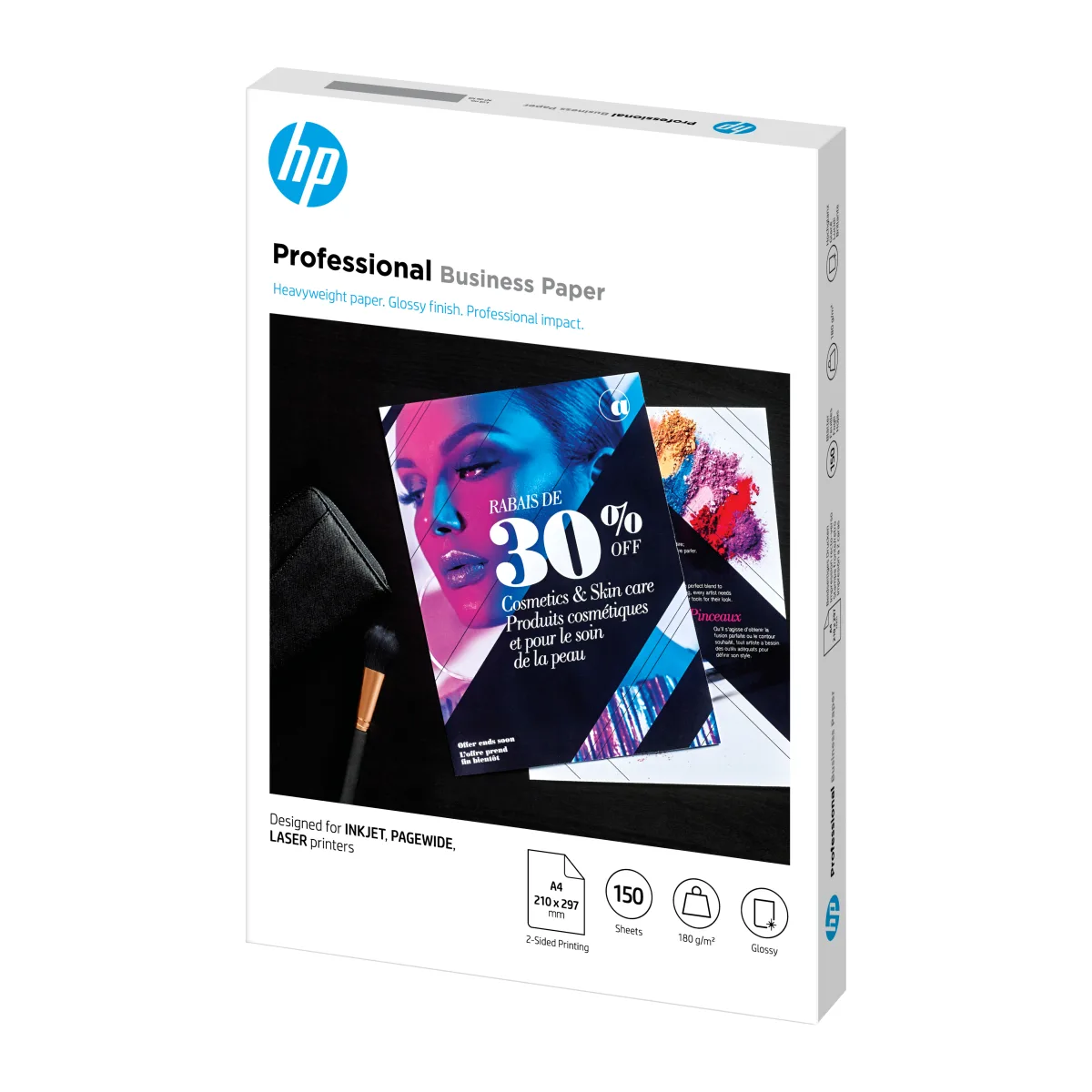 HP Hartie A4 glossy 180g/mp Professional Business 3VK91A, 150 coli angle