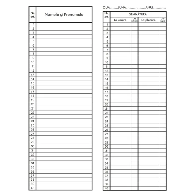 Office Condica prezenta A4 100file