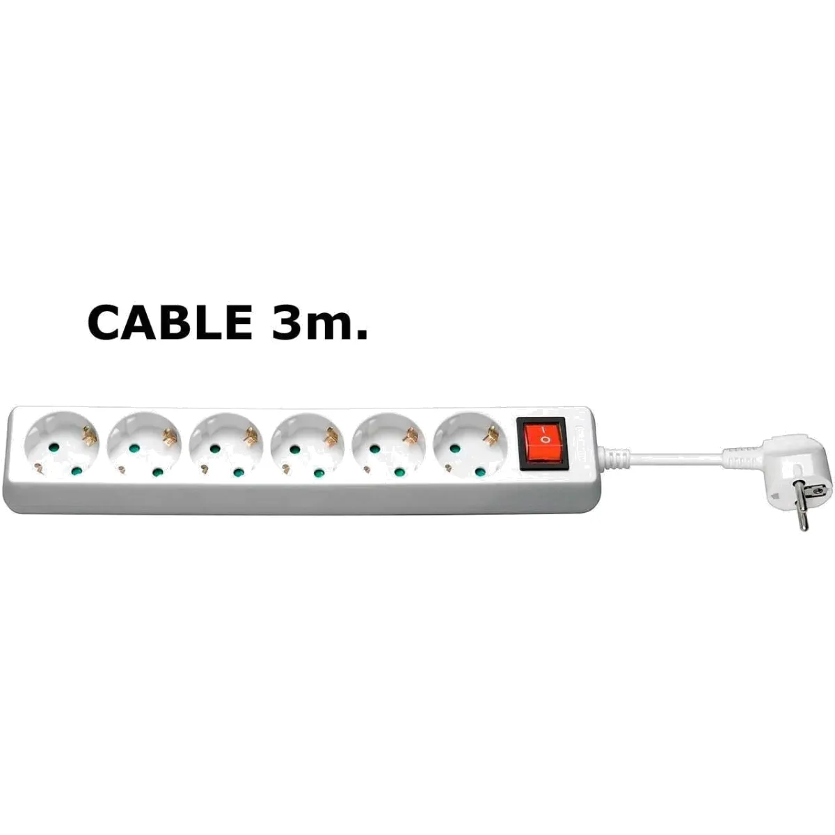 MicroConnect Prelungitor 6 prize Schuko 3m cu intrerupator alb