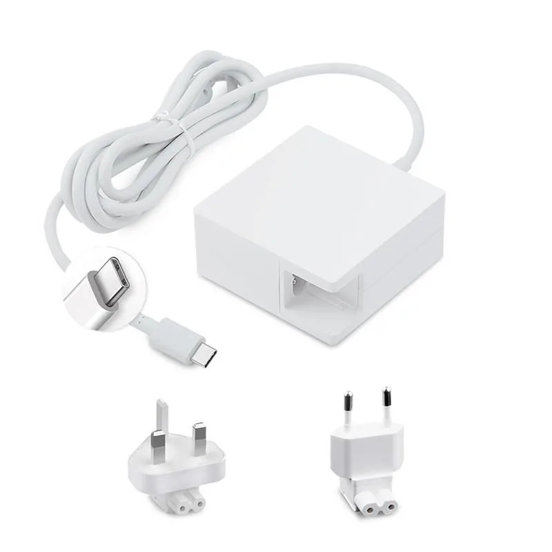 CoreParts USB-C Power Adapter 45W, 5V2A,9V2A,12V2A,15V3A,20V2.25A, EU & UK Wall Plug, WH