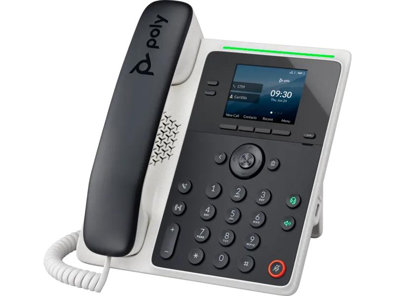 HP Poly Edge E100 IP Phone and PoE-enabled 