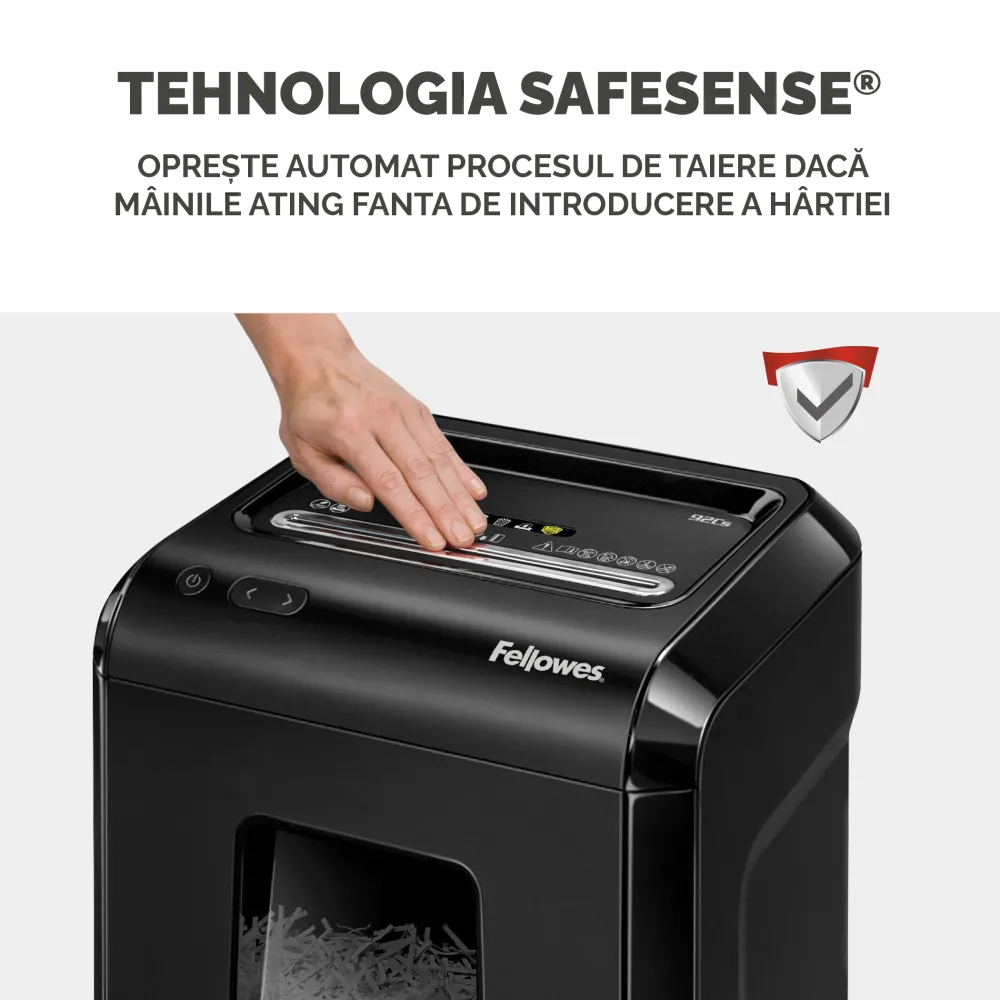 Fellowes Distrugator documente 92Cs, 18 coli, particule 4x38 mm, P-4, CD/DVD, cos 25L 