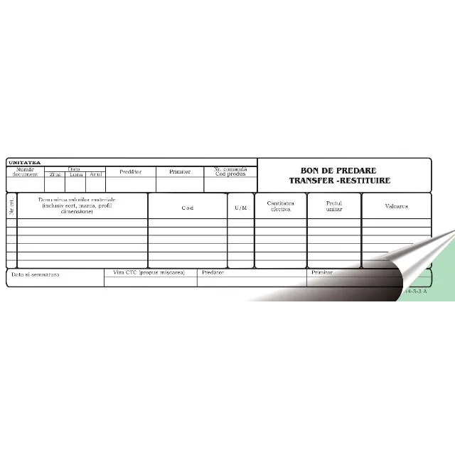 Office Bon predare transfer restituire 1/2A4 autocopiativ 2exp
