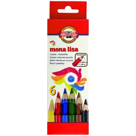 Koh-I-Noor Set 6 creioane colorate Mona Lisa Jumbo 10mm