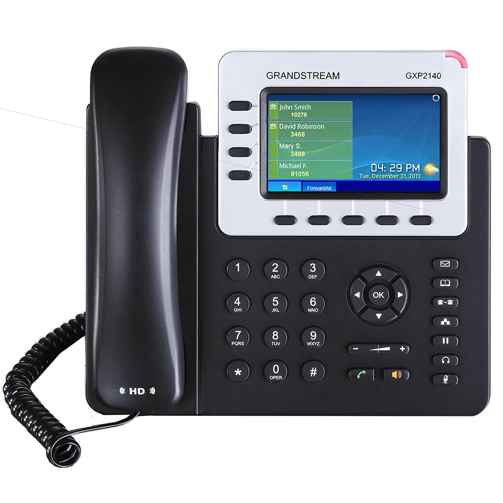 Grandstream Networks GXP2140 High-end IP phone, 4 SIP accounts, 4 lines, 2xGBE, PoE