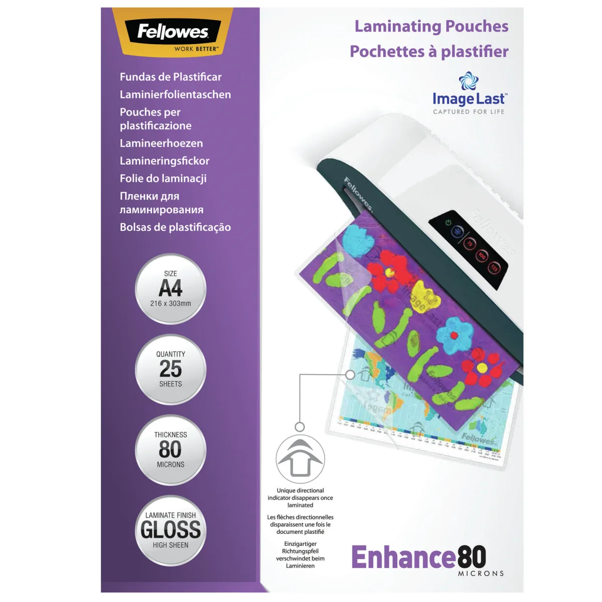 Fellowes Folie laminat A4 80mic 25buc set