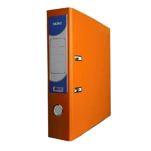 Noki Biblioraft plastifiat 7.5cm orange, margini metalice