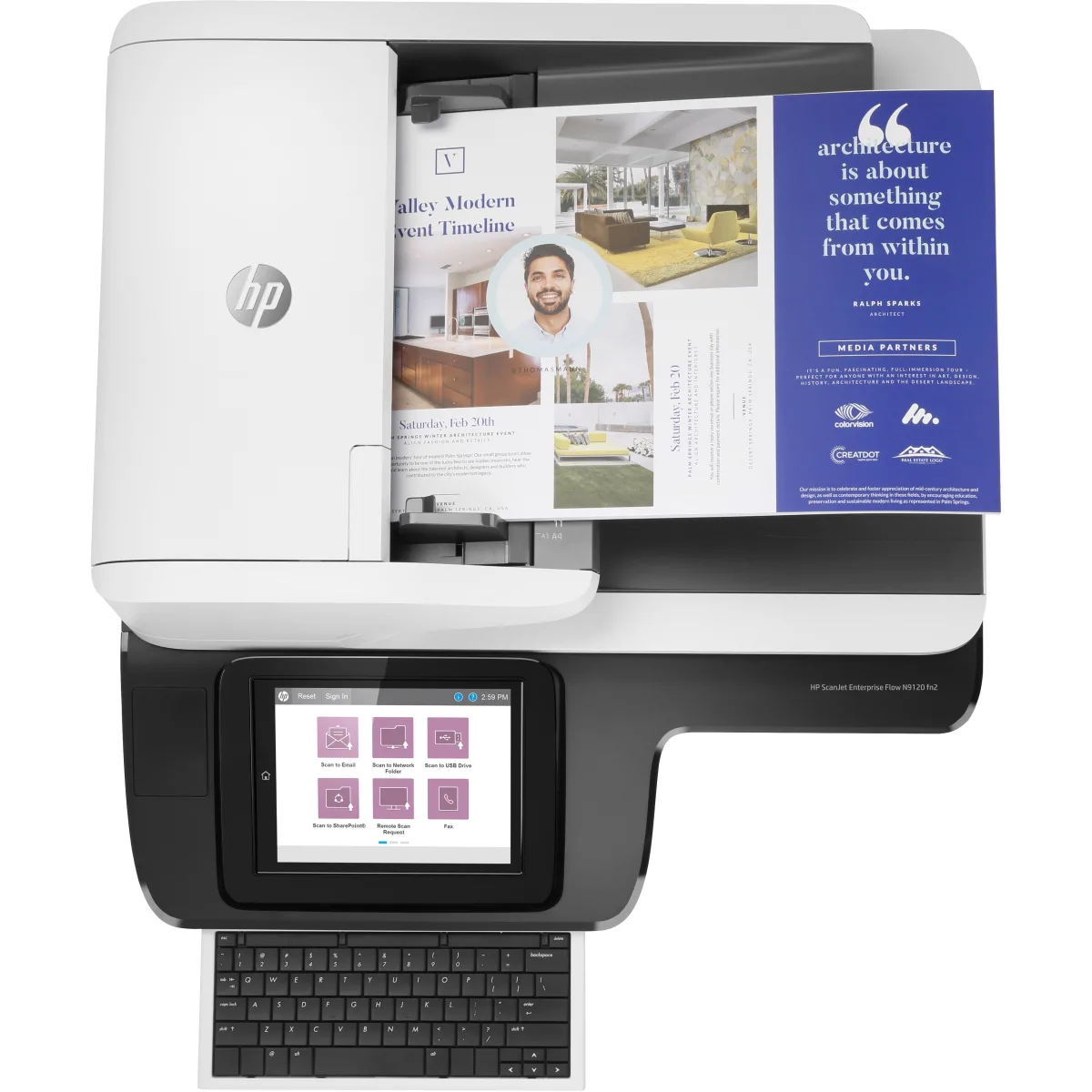 HP ScanJet Enterprise Flow N9120 fn2 scanner A3 angle