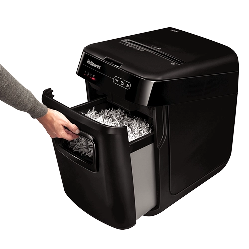 Fellowes Distrugator documente AutoMax 200C, ADF 200 coli, 10 coli manual, 4x38 mm, P-4, cos 32L 