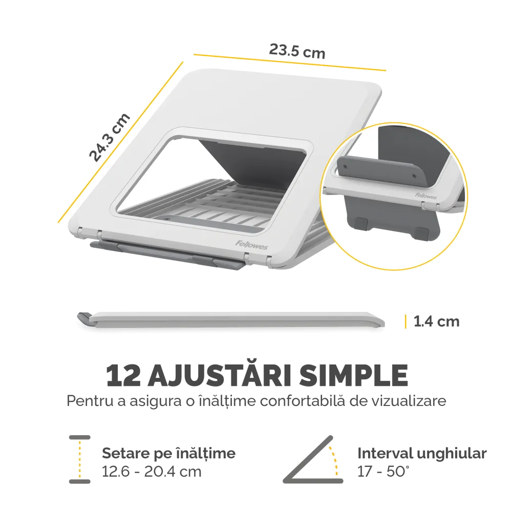 Fellowes Breyta Laptop Stand White suport laptop 14inch si maxim 4kg, 