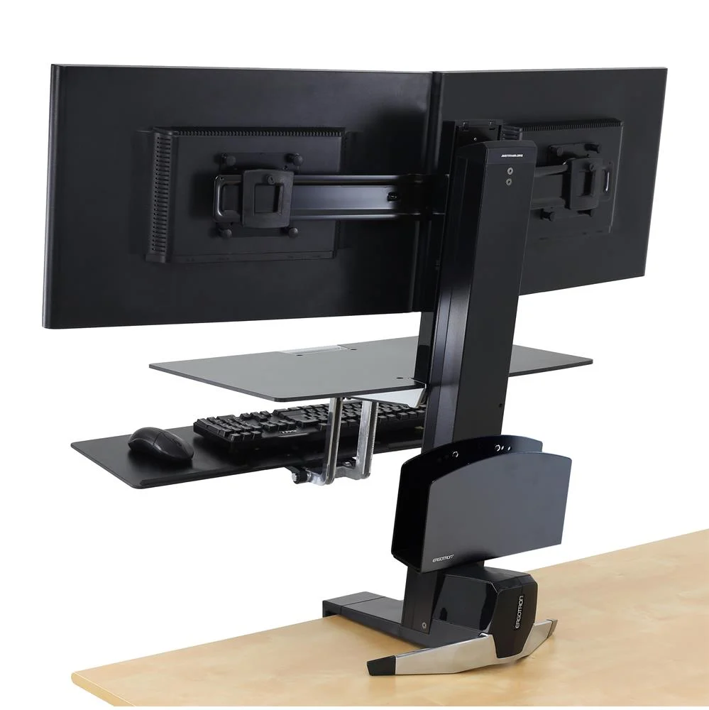 Ergotron WorkFit-S, Dual Monitor with Worksurface+ lifestyle