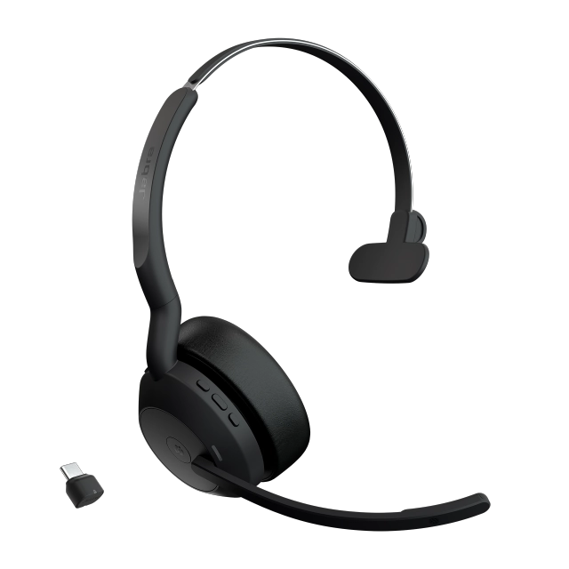 Jabra Casca EVOLVE2 55 MS fara fir, Monoaural, On-Ear, conectare USB-C via Link 380c