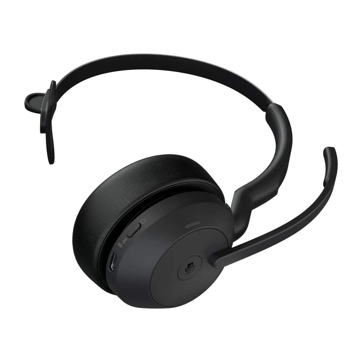 Jabra Casca EVOLVE2 55 MS fara fir, Stand incarcare inclus, Monoaural, On-Ear, USB-A angle