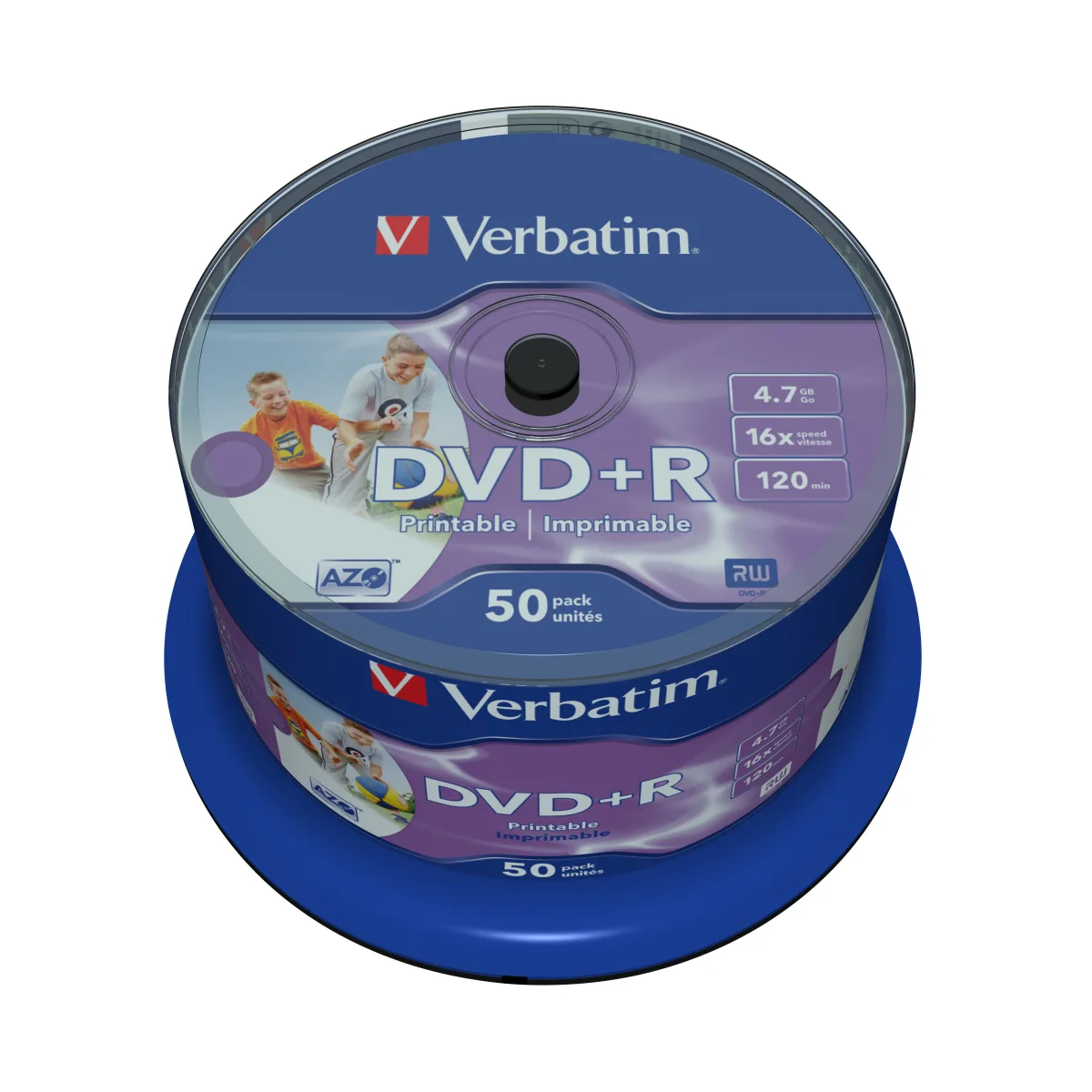 Verbatim DVD+R 4.7GB 16X, Wide Inkjet Printable spindle 50buc